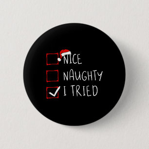 Badge Rond 5 Cm Nice Naughty I Trié Liste de Noël Noël Noël Noël N