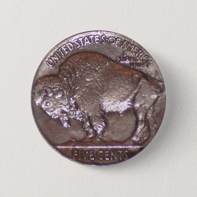 Badge Rond 5 Cm Nickel de Buffalo (Devant)
