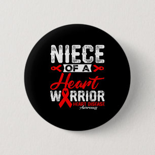 Badge Rond 5 Cm Nièce d'un guerrier du cœur Maladie cardiaque Ruba