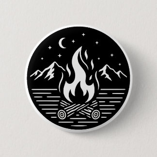Badge Rond 5 Cm Night Campfire Adventure Pin