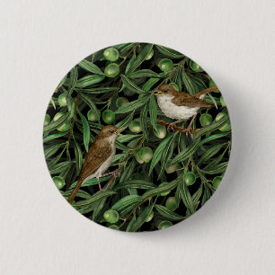 Badge Rond 5 Cm Nightingales dans l'olivier 3