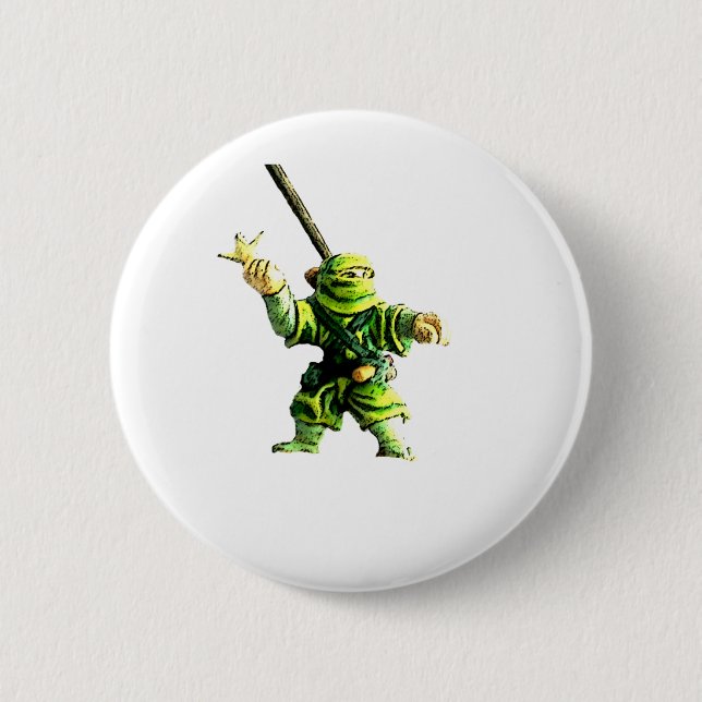 Badge Rond 5 Cm Ninja en vert (Devant)