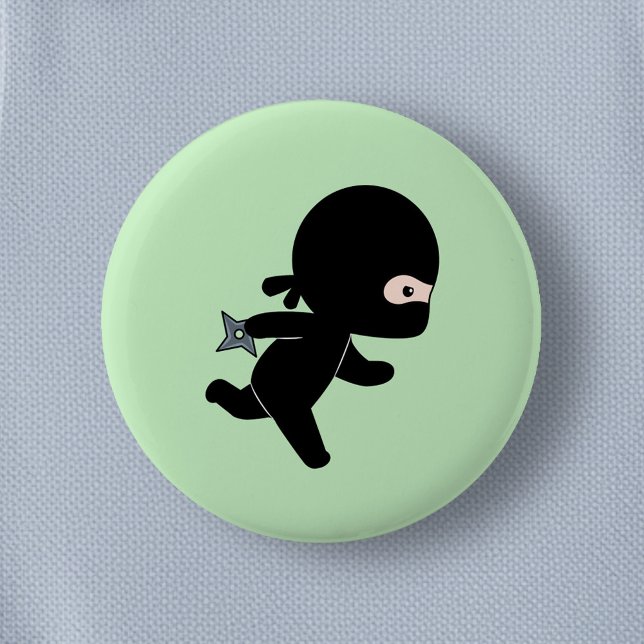 Badge Rond 5 Cm Ninja minuscule en vert (Créateur téléchargé)