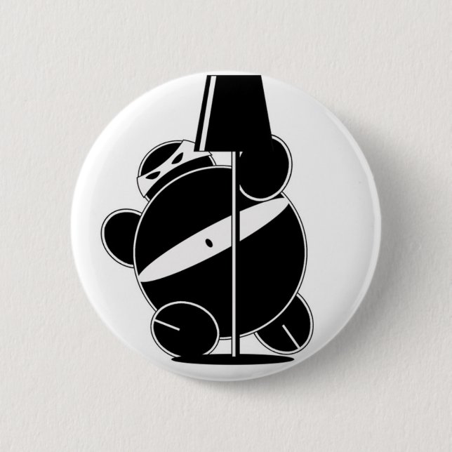 Badge Rond 5 Cm Ninja potelé - bouton furtif (Devant)