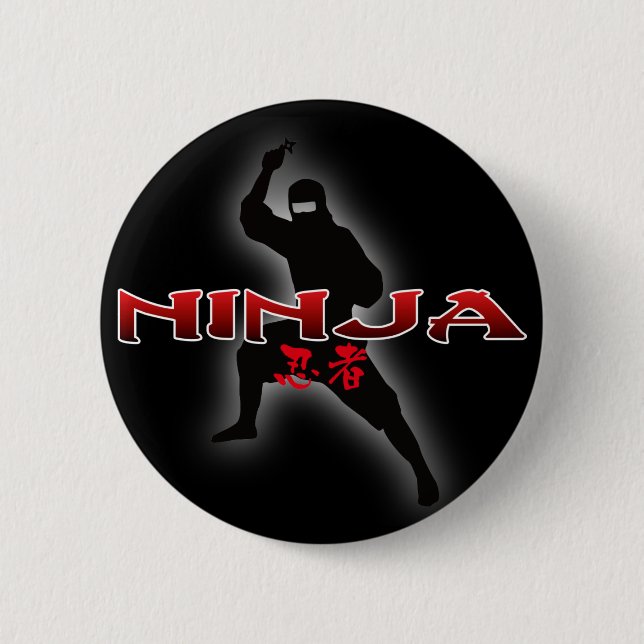 Badge Rond 5 Cm Ninja Silhouette (Devant)