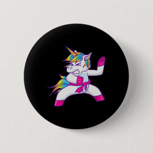 Badge Rond 5 Cm Ninja Unicorn Karate Taekwondo Kung Fu Lutter Un
