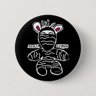 Badge Rond 5 Cm Ninja Zèbre - Bouton