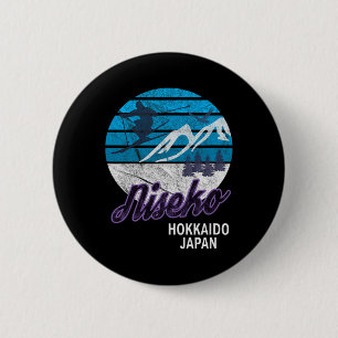 Badge Rond 5 Cm Niseko Hokkaido Island Japon Station de ski Snowbo