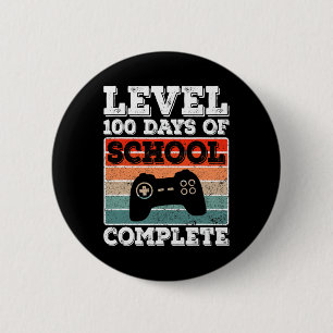 Badge Rond 5 Cm Niveau 100 Jours D'École Complet Gamer Garçons Vid