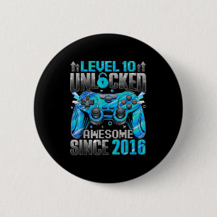 Badge Rond 5 Cm Niveau 10 Débloqué Incroyable Depuis Anniversaire 