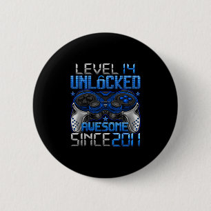 Badge Rond 5 Cm Niveau 14 Débloqué Cadeaux Garçons 14 Ans 14e Anni