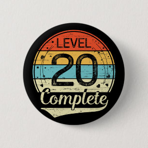 Badge Rond 5 Cm Niveau 20 - 20e anniversaire du Mariage T