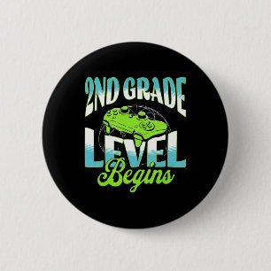Badge Rond 5 Cm Niveau 2e année débloqué De l'aventure de jeu vidé