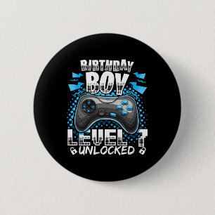 Badge Rond 5 Cm Niveau 7 Débloqué Jeu Vidéo 7ème Anniversaire Game