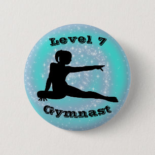 Badge Rond 5 Cm Niveau 7 Gymnaste - Bouton Girls Gymnastique