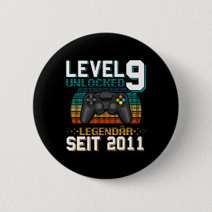 Badge Rond 5 Cm Niveau 9 Débloqué 9e Anniversaire Vidéo Gam 9 Ans