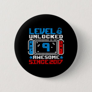 Badge Rond 5 Cm Niveau 9 Débloqué Cadeau de jeu pour garçons de 9 