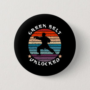 Badge Rond 5 Cm Niveau Ceinture verte Déverrouillé Réussite Karate