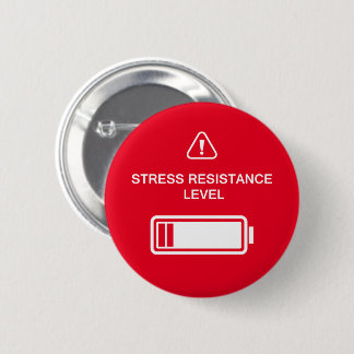 Badge Rond 5 Cm Niveau de résistance au stress Minimaliste monochr