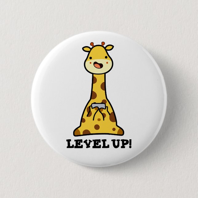 Badge Rond 5 Cm Niveau Haut Funny Giraffe Pun (Devant)