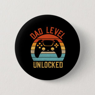 Badge Rond 5 Cm Niveau Papa Déverrouillé - Jeu Lover Gamer Bientôt