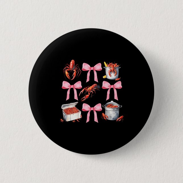 Badge Rond 5 Cm Nk Bow Cute Coquette Crawfish Boil Y2k Girl Aesthe (Devant)