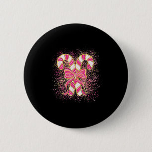 Badge Rond 5 Cm Nk Canne de Noël Candy Cane Préparé Coquette Xmas