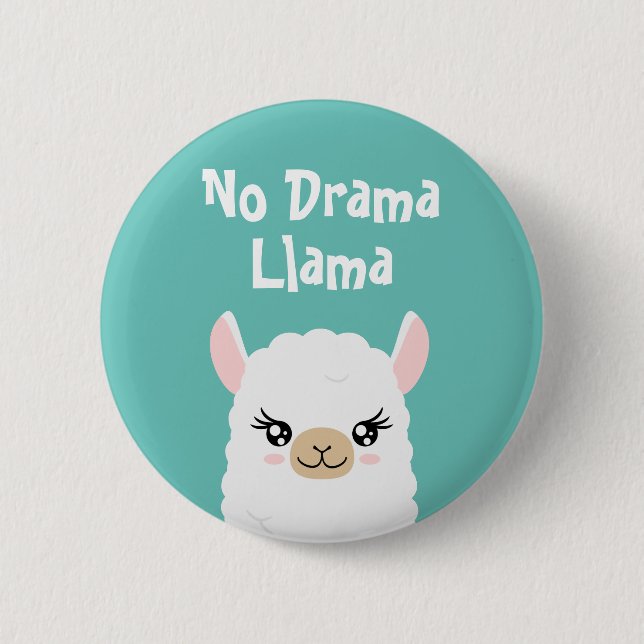 Badge Rond 5 Cm No Drama Llama (Devant)
