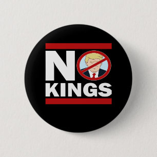 Badge Rond 5 Cm No Kings Anti Classic Minimal Clean