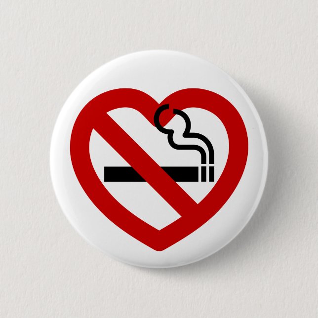 Badge Rond 5 Cm No Love For Smoking Sign (Devant)