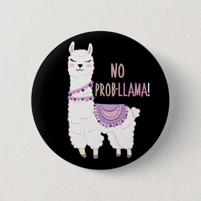 Badge Rond 5 Cm No Probllama (Devant)