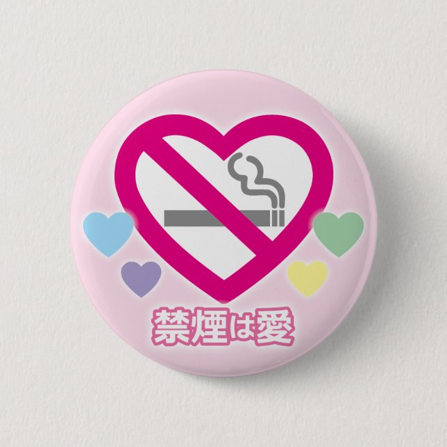 Badge Rond 5 Cm No smoking Love (Devant)