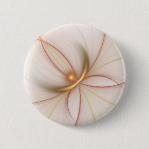 Badge Rond 5 Cm Noble Cuivre Et Or Abstrait Art Fractal Moderne