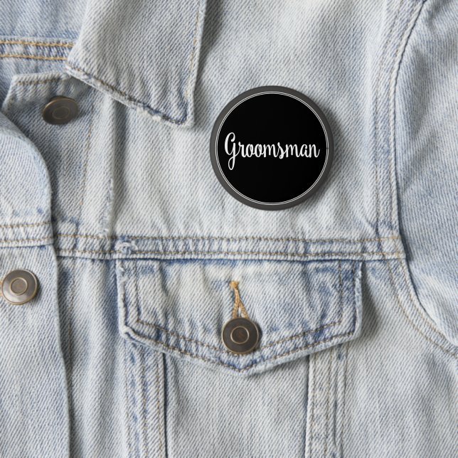 Badge Rond 5 Cm Noce de Groomsman de marié d'équipe (En situation)