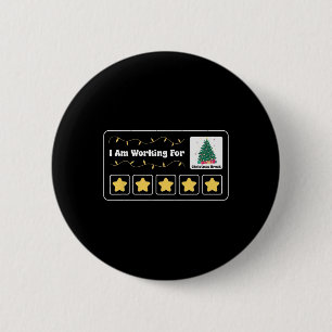 Badge Rond 5 Cm Noël 5 Étoiles Sapin de Noël Je Travaille Pour Le