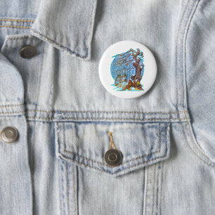 Badge Rond 5 Cm Noël à Elf Hall Button