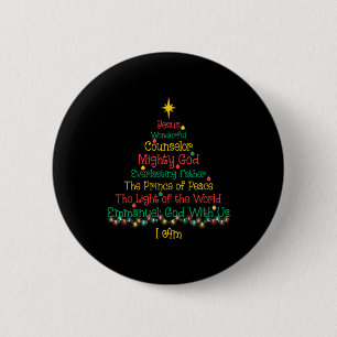 Badge Rond 5 Cm Noël chrétien Jésus Bible Noms Noël Arbre Sh