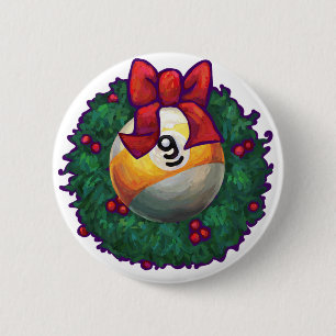 Badge Rond 5 Cm Noël de 9 boules