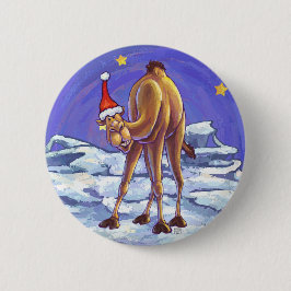 Badge Rond 5 Cm Noël de chameau