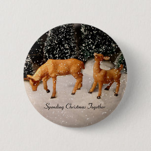 Badge Rond 5 Cm Noël de dépense se boutonnent ensemble