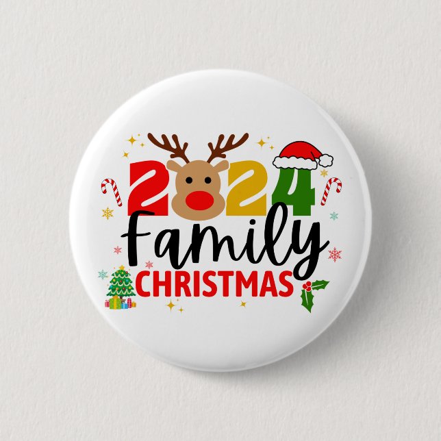 Badge Rond 5 Cm Noël de famille 2024 (Devant)