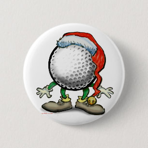 Badge Rond 5 Cm Noël de golf