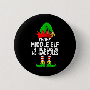 Badge Rond 5 Cm Noël de la famille du Moyen-Elfe