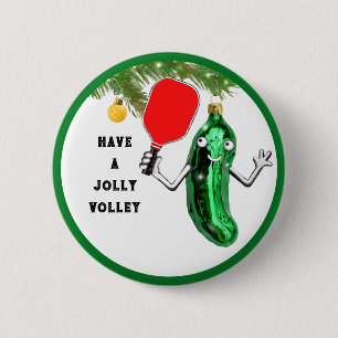 Badge Rond 5 Cm Noël de pickleball