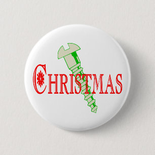Badge Rond 5 Cm Noël de vis