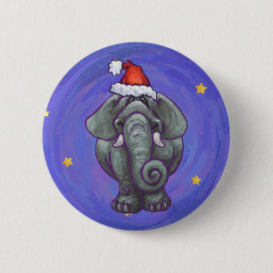 Badge Rond 5 Cm Noël des éléphants