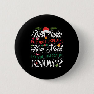 Badge Rond 5 Cm Noël Drôle Cher Père Noël Combien Connaissez-Vous 