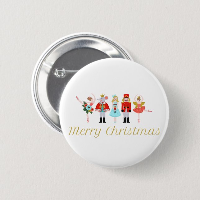 Badge Rond 5 Cm Noël du Ballet de Nutcracker (Devant & derrière)