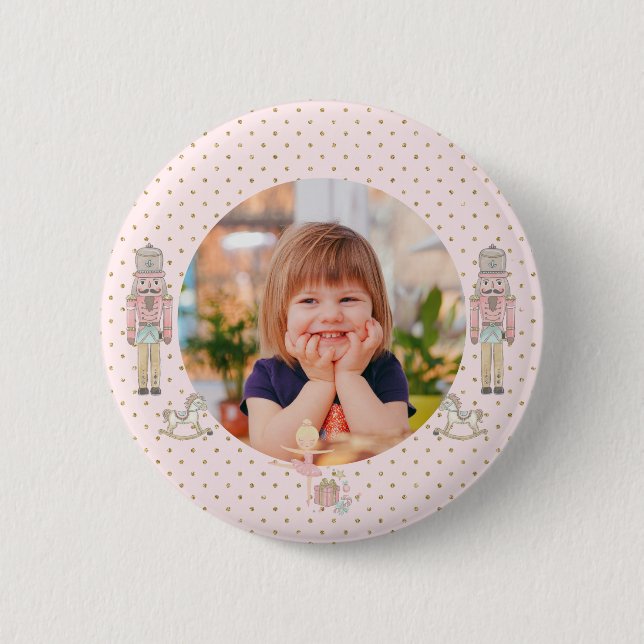 Badge Rond 5 Cm Noël du bébé noisette (Devant)