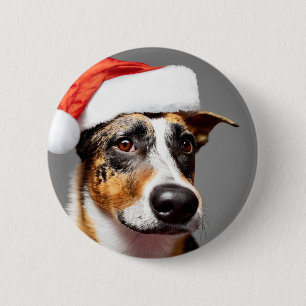 Badge Rond 5 Cm Noël du chien de bétail australien